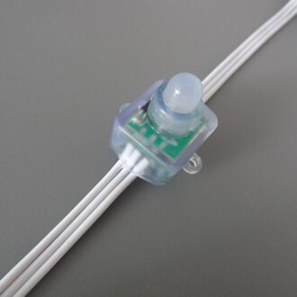 Vierkante type alle WITTE draad (20AWG) adresseerbare DC5V 12mm door gat WS2811 led smart pixel knooppunt IP68 nominale; 50 stks per strand