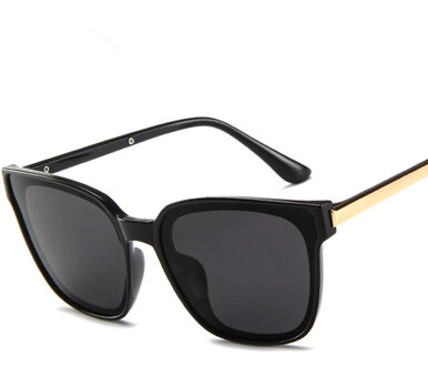 Vierkante Vintage Zonnebril Vrouwen Persoonlijkheid Zonnebril Luxe Zonnebril Transparante Bril Zonnebril UV400 zwart