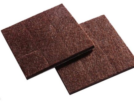 Vierkante Voelde Pads Tafel Stoel Sofa Meubels Apparaat Kussen Pakking Floor Slijtage Protector Guards 18 Stuks 27x27mmmm Bruin