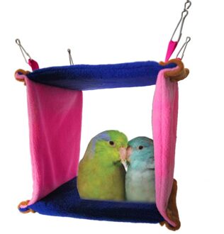 Vierkante Vogel Papegaai Nest Zachte Pluche Vogel Papegaai Hangmat Warme Opknoping Bed Voor Pet Cave Kooi Hut Tent Speelgoed Huis voor Kleine Dieren