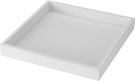 Vierkante witte kaaonderzet bord/kaarsonderzetter 25 x 25 cm - Kaarsenplateaus