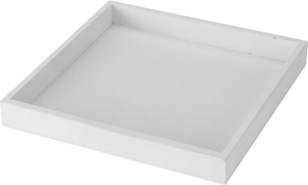 Vierkante witte onderzet bord/kaarsonderzetter 30 x 30 cm - Kaarsenplateaus