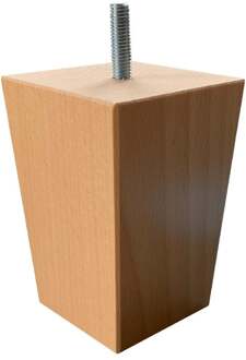 Vierkanten houten meubelpoot 10 cm (M8)