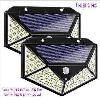 Vierzijdig Menselijk Lichaam Inductie Solar Power Light Waterdichte Outdoor Yard Lamps3 Modi 120 Graden Motion Sensor Hoek Muur lamp Geel