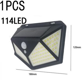 Vierzijdig Menselijk Lichaam Inductie Solar Power Light Waterdichte Outdoor Yard Lamps3 Modi 120 Graden Motion Sensor Hoek Muur lamp wit