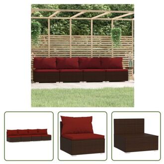 Vierzitsbank Tuinmeubelen - 280x70x60.5 cm - Bruin - Modulair design