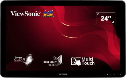 Viewsonic TD2430 touch screen-monitor 59,9 cm (23.6") 1920 x 1080 Pixels Multi-touch Multi-gebruiker Zwart