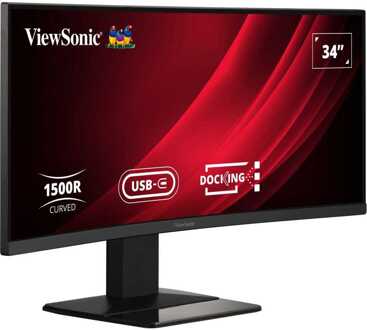 Viewsonic UWQHD Curved Docking Monitor met KVM-switch VG3419C Ledmonitor