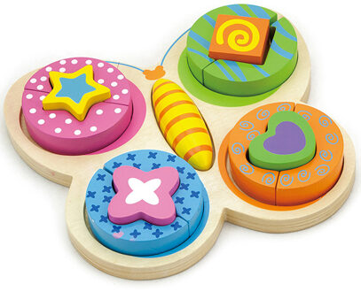 Viga Toys Houten Vormenpuzzel Vlinder 13 Stukjes