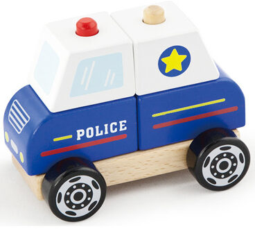 Viga Toys Stapelfiguur Politieauto 13 Cm Blauw