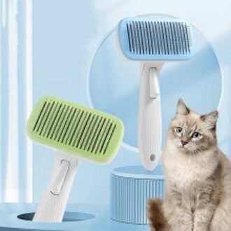 Vijf-In-een Multifunctionele Huisdier Kam, Ontharing Kam, Reiniging Massage Kam, multifunctionele Kam Voor Katten En Honden Blauw