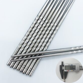 Vijf Paar 22Cm Metalen Antislip Retro Blauw Wit Porselein Patroon Roestvrij Staal Eetstokjes Jdz Sushi Sticks handig 22CM-5paar--Luowen 1