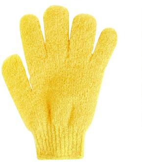 Vijf Vingers Bad Handschoenen Douche Handdoek Scrub Body Wash Kinderen Thuis Supply Handschoenen Voor Kid Vrouw Thuisgebruik geel