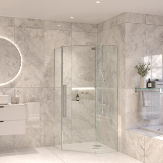 Vijfhoekige Douchecabine Sanivo Vigo 90x90x200 cm Chroom