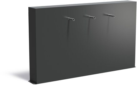 Vijvermuur aluminium vrijstaand 200x25x120cm.