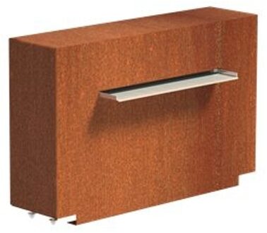 Vijvermuur cortenstaal vast 100 x 25 x 60 cm, 60 cm waterval