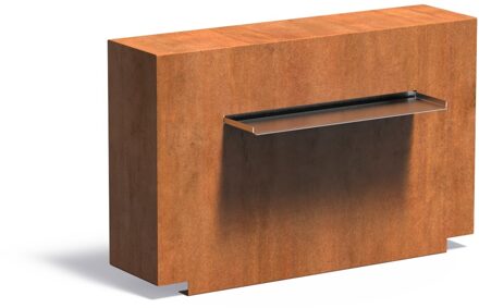 Vijvermuur cortenstaal vast 100x25x60cm.