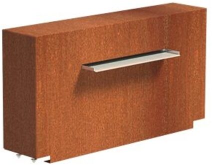 Vijvermuur cortenstaal vast 120 x 25 x 60 cm, 60 cm waterval