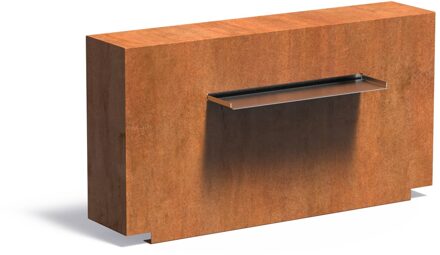 Vijvermuur cortenstaal vast 120x25x60cm.