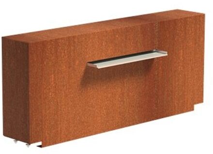 Vijvermuur cortenstaal vast 150 x 25 x 60 cm, 60 cm waterval