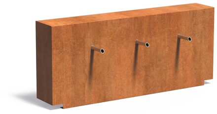 Vijvermuur cortenstaal vast 150x25x60cm.