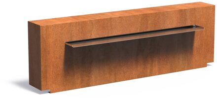 Vijvermuur cortenstaal vast 200x25x60cm.