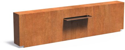 Vijvermuur cortenstaal vast 250x25x60cm.