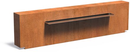 Vijvermuur cortenstaal vast 250x25x60cm.