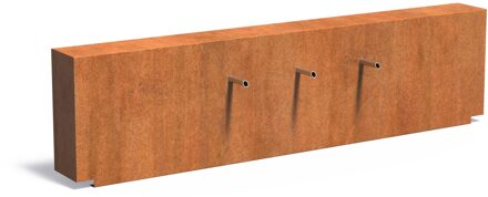 Vijvermuur cortenstaal vast 250x25x60cm.