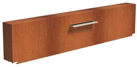 Vijvermuur cortenstaal vast 300 x 25 x 60 cm, 60 cm waterval