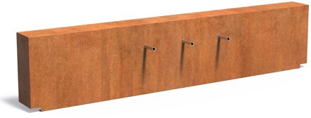 Vijvermuur cortenstaal vast 300x25x60cm.