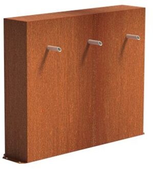 Vijvermuur cortenstaal vrij 120 x 25 x 100 cm, 3x pijp