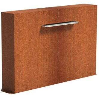 Vijvermuur cortenstaal vrij 150 x 25 x 120 cm, 60 cm waterval