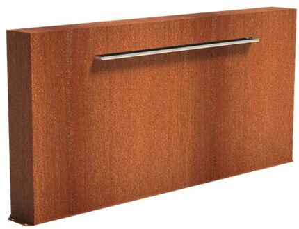 Vijvermuur cortenstaal vrij 250 x 25 x 120 cm, 150 cm waterval