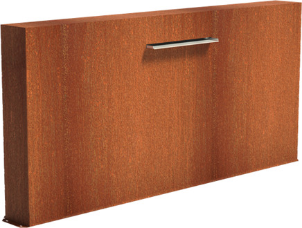 Vijvermuur cortenstaal vrij 250 x 25 x 120 cm, 60 cm waterval