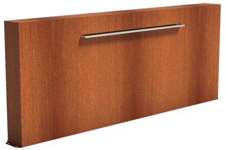 Vijvermuur cortenstaal vrij 300 x 25 x 120 cm, 150 cm waterval