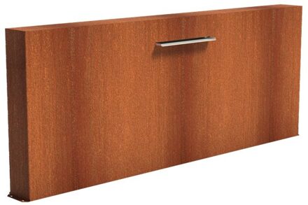 Vijvermuur cortenstaal vrij 300 x 25 x 120 cm, 60 cm waterval