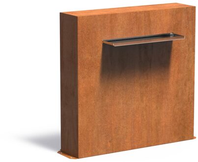 Vijvermuur cortenstaal vrijstaand 100x25x100cm.