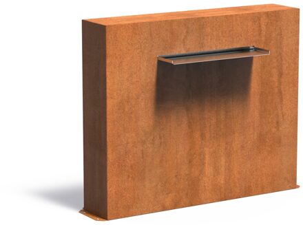 Vijvermuur cortenstaal vrijstaand 120x25x100cm.