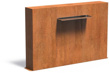 Vijvermuur cortenstaal vrijstaand 150x25x100cm.