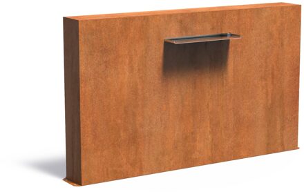 Vijvermuur cortenstaal vrijstaand 200x25x120cm.