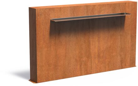 Vijvermuur cortenstaal vrijstaand 200x25x120cm.