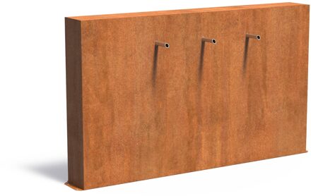 Vijvermuur cortenstaal vrijstaand 200x25x120cm.