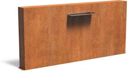 Vijvermuur cortenstaal vrijstaand 250x25x120cm..