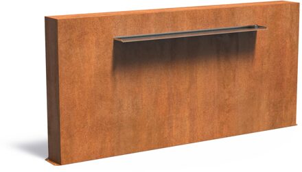 Vijvermuur cortenstaal vrijstaand 250x25x120cm.