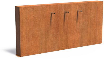 Vijvermuur cortenstaal vrijstaand 250x25x120cm.