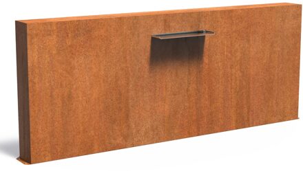 Vijvermuur cortenstaal vrijstaand 300x25x120cm.