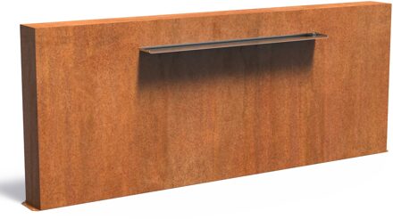 Vijvermuur cortenstaal vrijstaand 300x25x120cm.