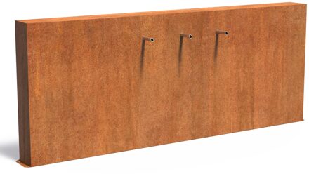 Vijvermuur cortenstaal vrijstaand 300x25x120cm.