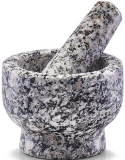 Vijzel met stamper graniet grijs D9 x H6,5 cm